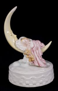 Otagiri Fraser Collection Moon with Baby Music Box Brahms Lullaby